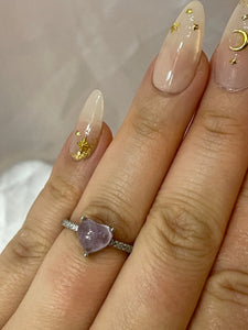 Lavender Amethyst Heart  Ring