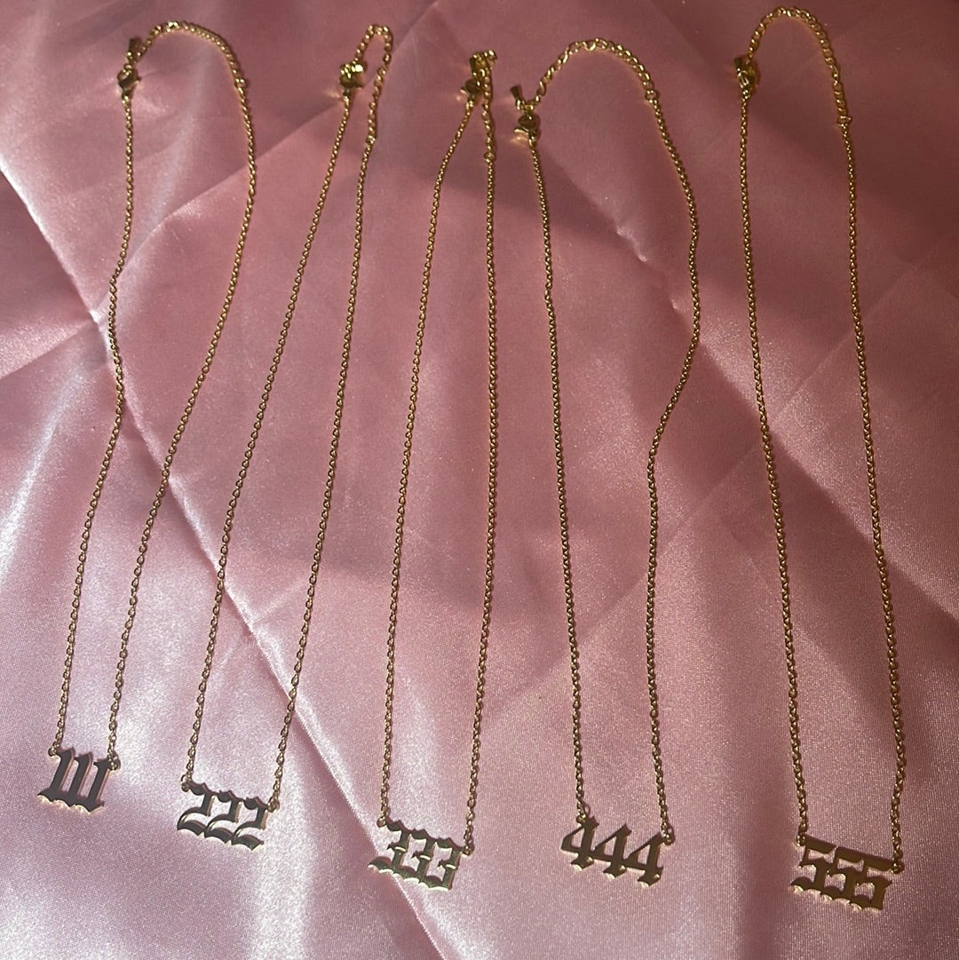 Gold Angel Number Necklaces