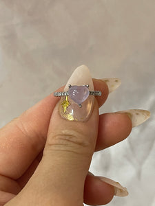 Lavender Amethyst Heart  Ring