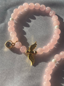 Rose Quartz Wings Bracelet